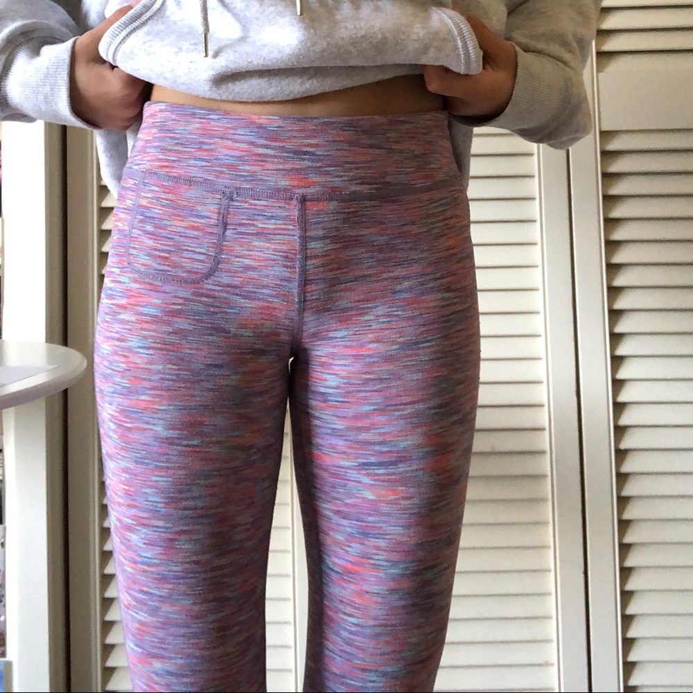 LG 10-12 Girls pink, blue, and purple leggings
